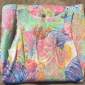 Lilly Pulitzer Multicolor Floral & Aqua Printed Shift Dress